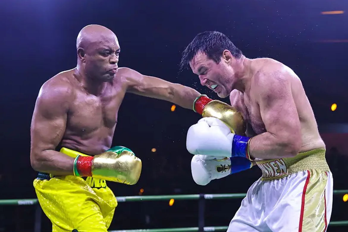 Anderson Silva enfrentou Chael Sonnen em luta de boxe no Spaten Fight Night, em São Paulo (Foto: Divulgação/Spaten Fight Night)