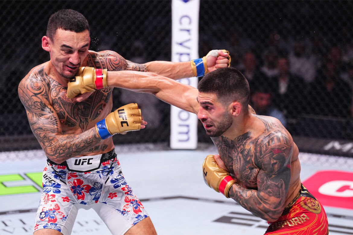 Ilia Topuria vs. Max Holloway no UFC 308 (Foto: UFC/Divulgação/Twitter)